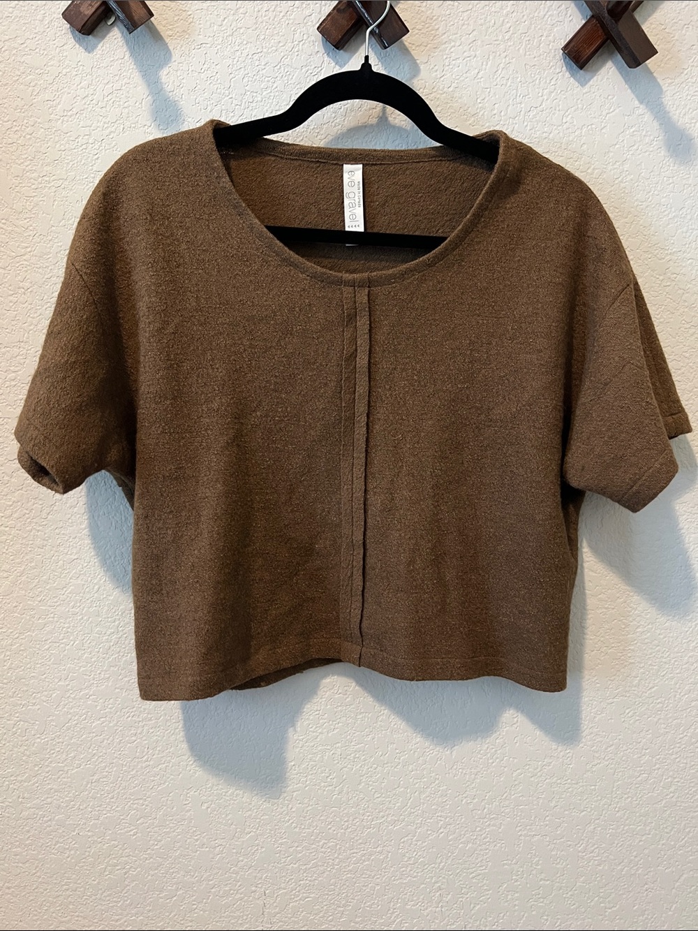 Eve Gravel XS Olive Green Wool Blend Pullover Top